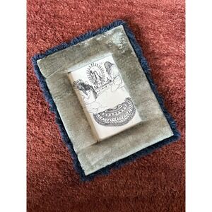 Boho Velvet Teal Blue Fringe Picture‎ Frame Print